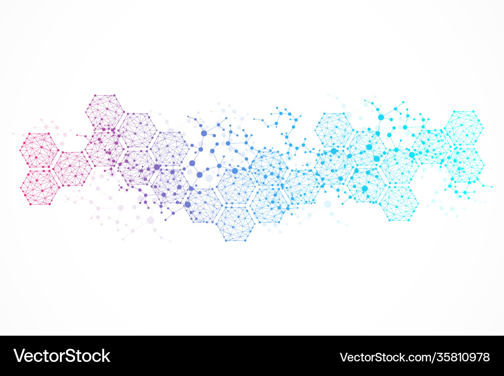 Molecular Science Network Pattern vector image