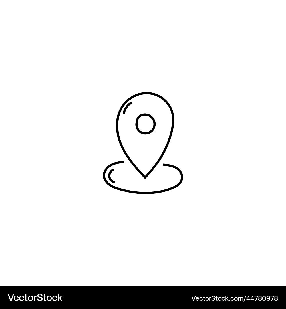 Navigation web map pointer hand drawn icon Vector Image