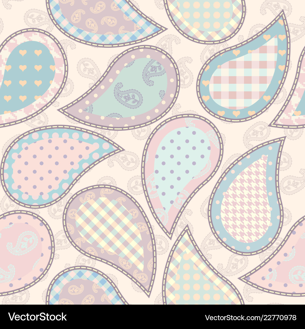 Patchwork textile pattern seamless quilting Vector Image