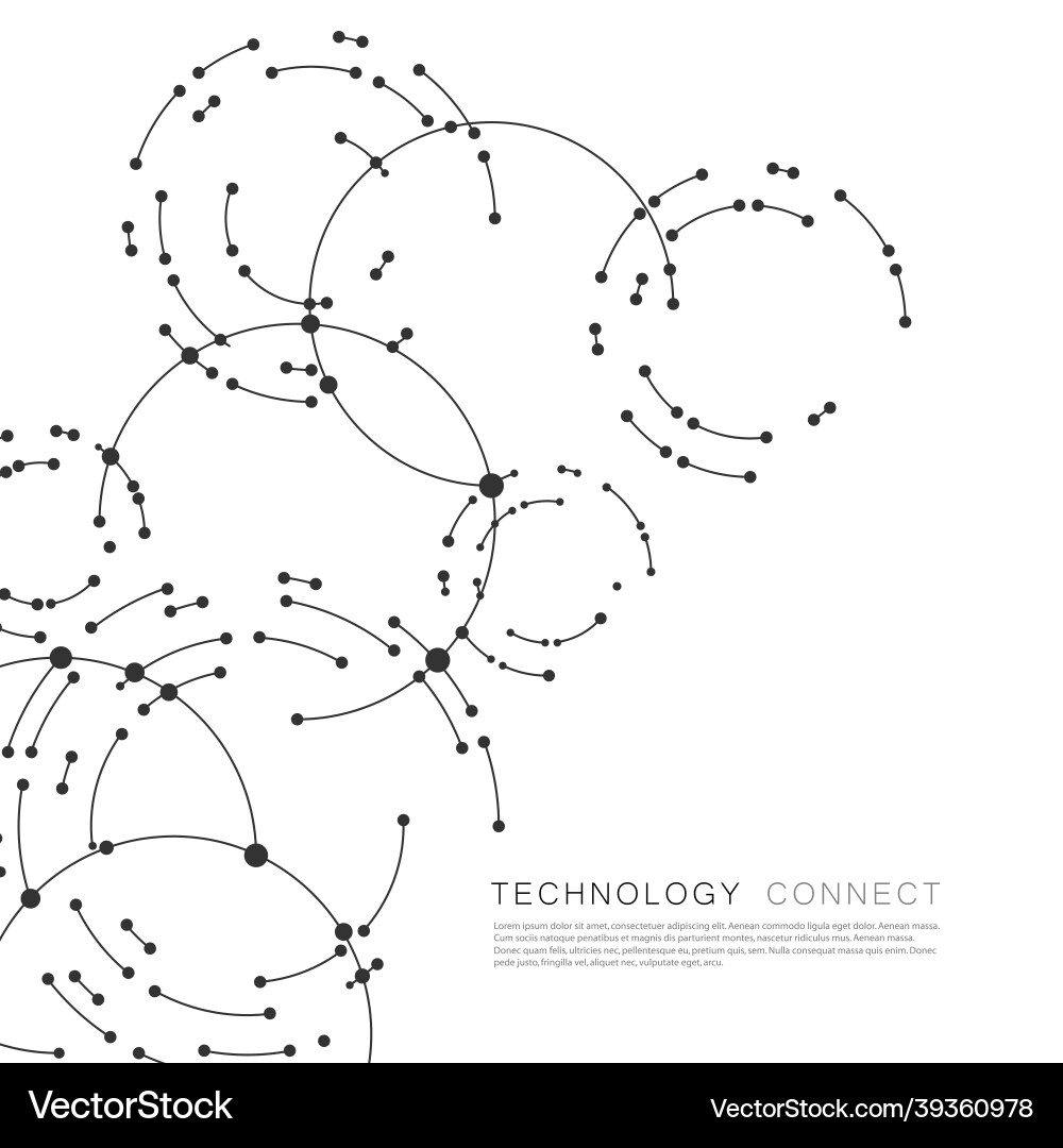 Points connecting circles background Points connecting circles background vector image