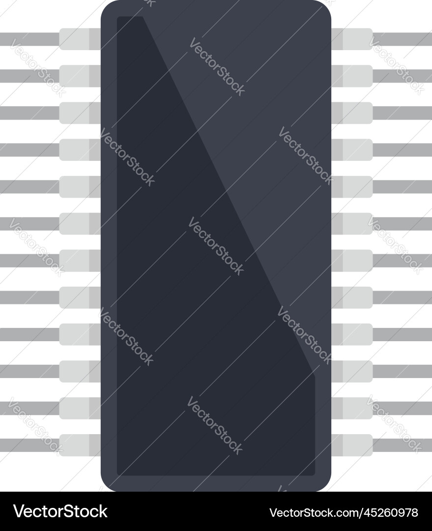 Processor technology icon flat cpu circuit Processor technology icon flat cpu circuit vector image