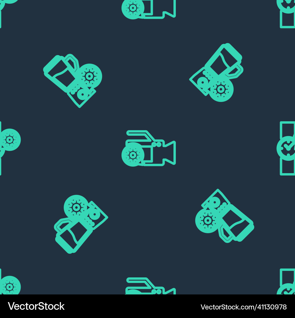 Set line video camera setting blender with bowl Set line video camera setting blender with bowl vector image