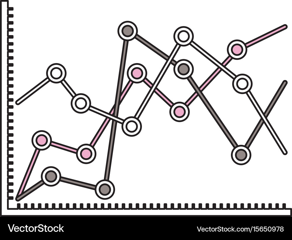 Silhouette color sections of statistical graphs vector image