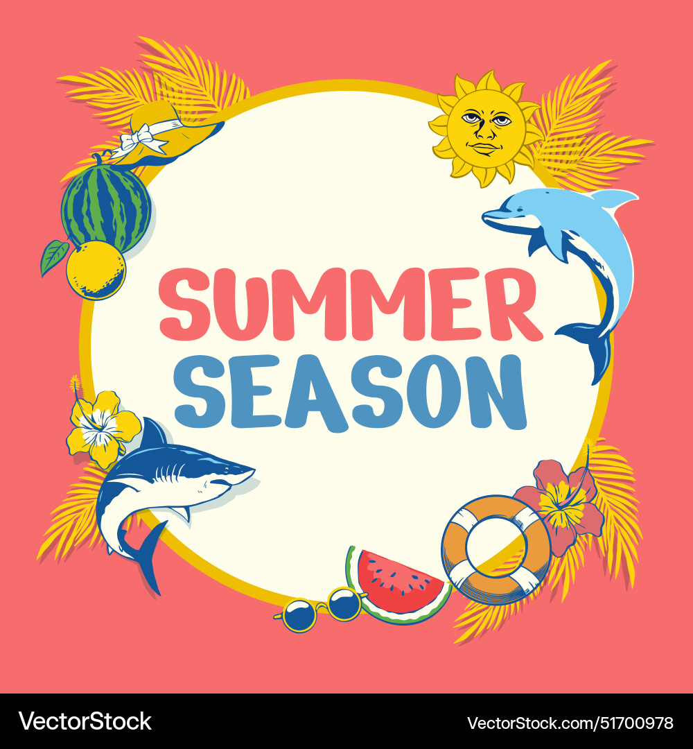Summer frame design concept with space for text vector image