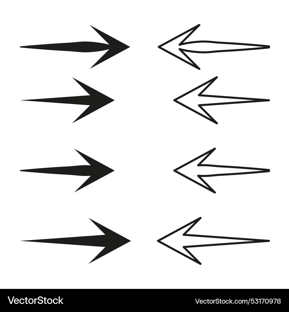 Swift arrow icon set direction and movement eps Swift arrow icon set direction and movement eps vector image
