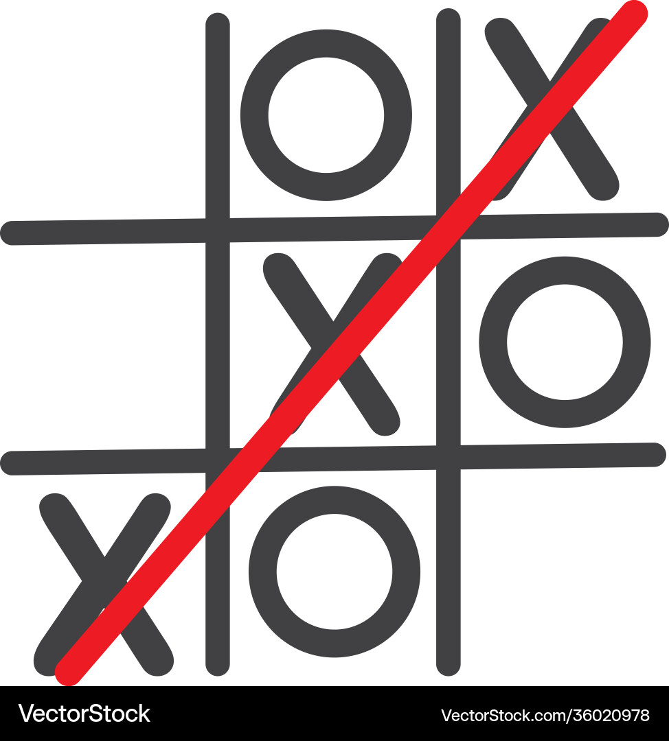 Tic tac toe game icon template design Vector Image