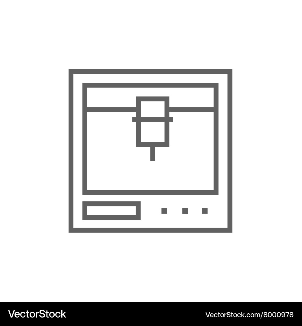 Tree d printing line icon Vector Image