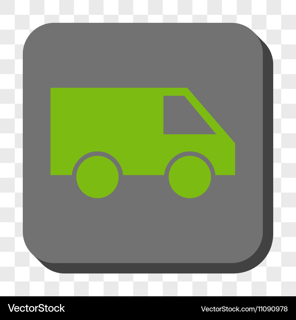 Van rounded square button Vector Image