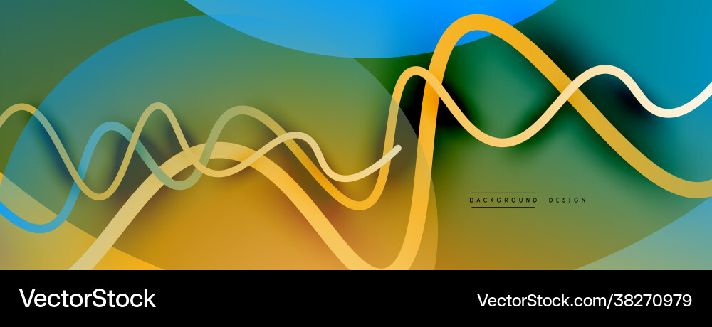 Abstract gradient background with wave line Vector Image