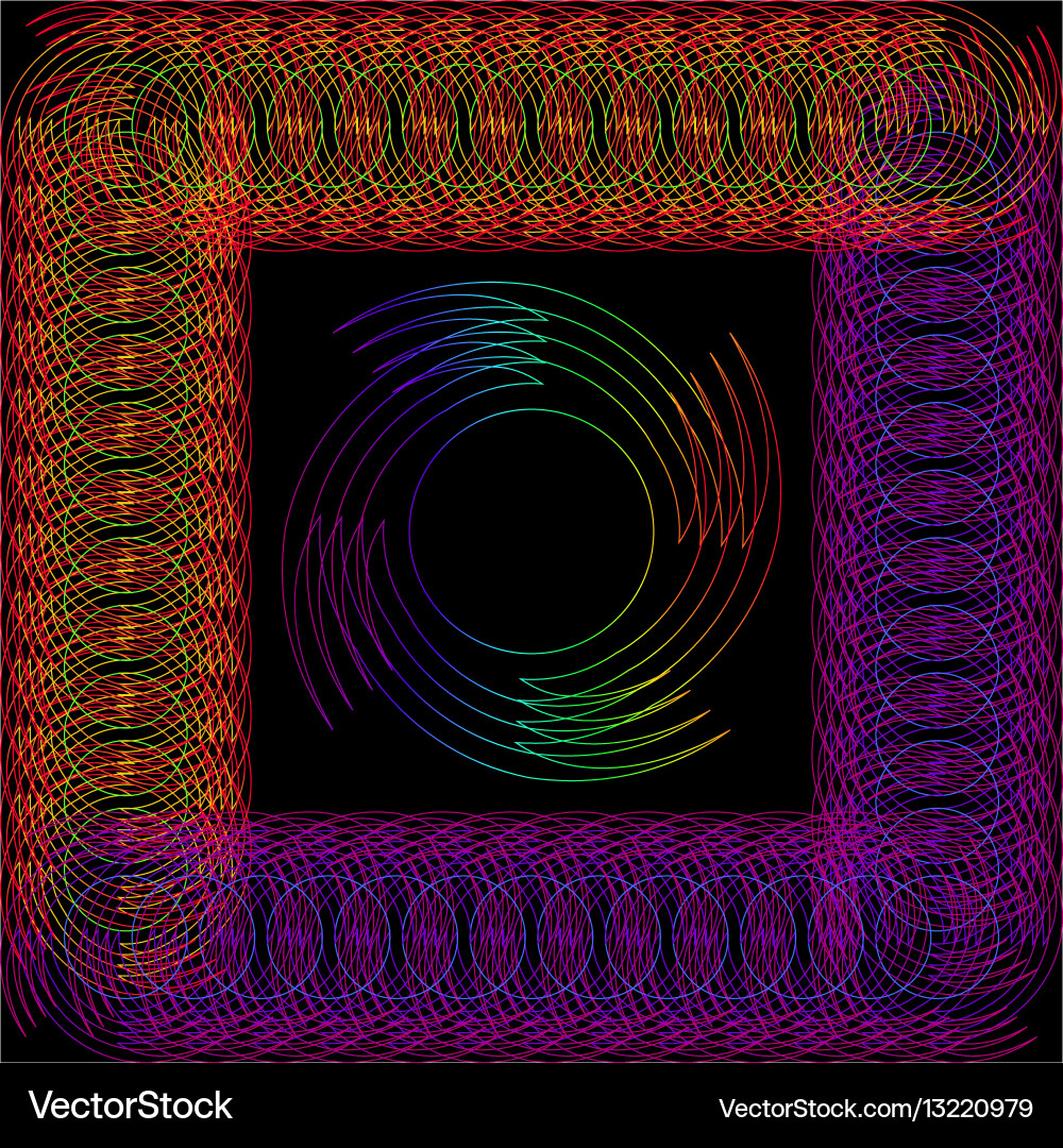 Abstract round object in a frame made of wire vector image