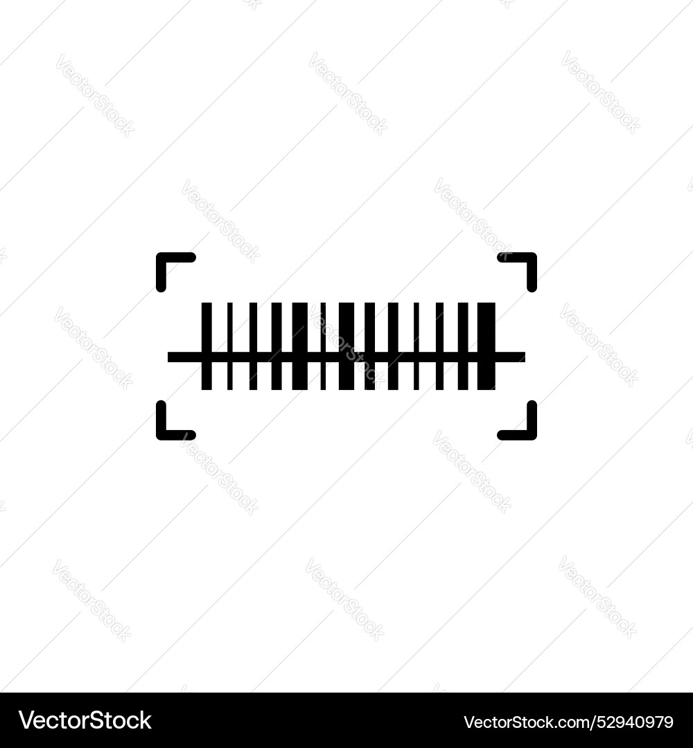 Barcode read icon set scan bar code symbol sku vector image