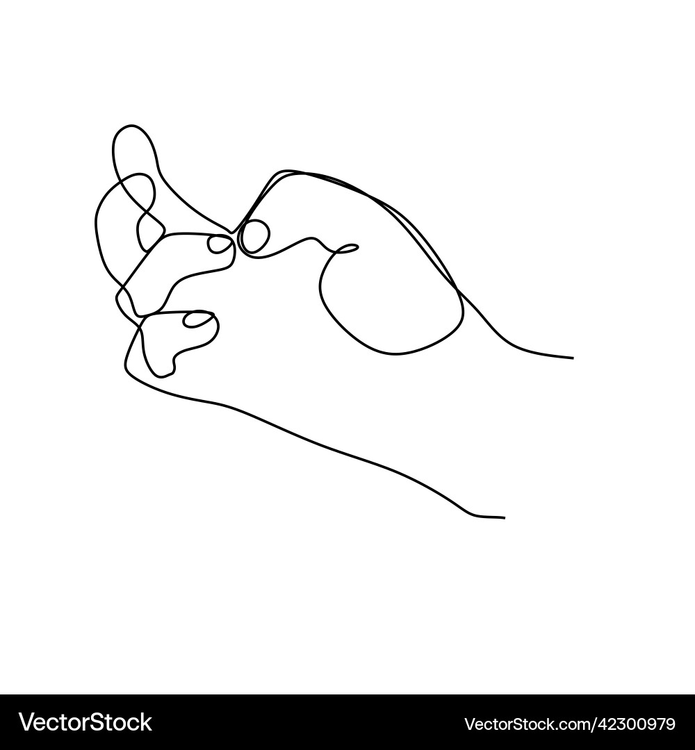Checking nail hand gesture continuous line draw Checking nail hand gesture continuous line draw vector image