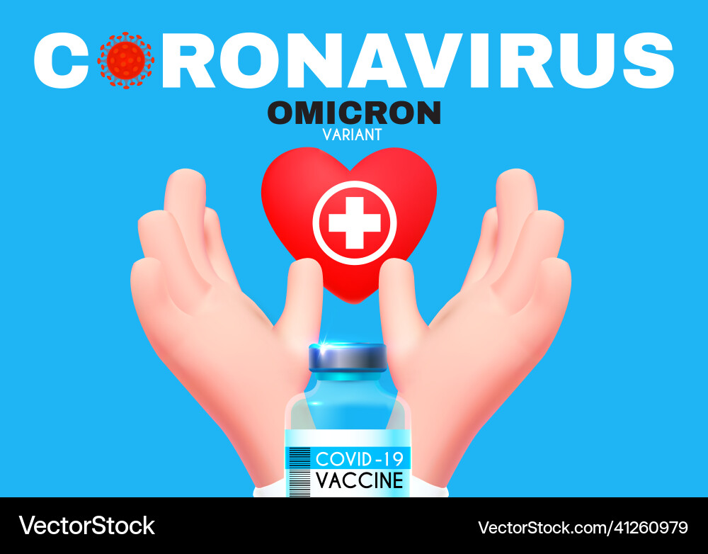 Coronavirus omicron version healyjcare vector image