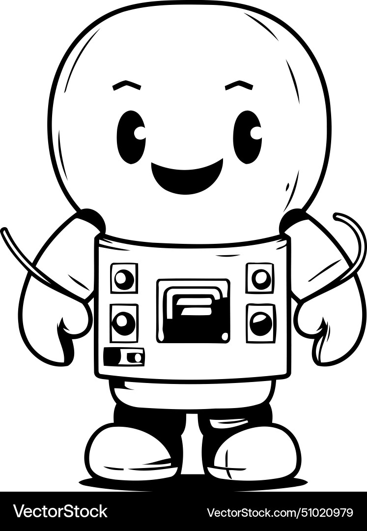 Cute robot character Royalty Free Vector Image