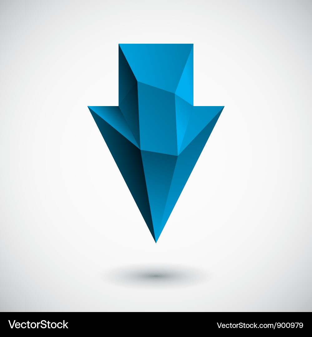 Cyan 3D Arrow Icon vector image