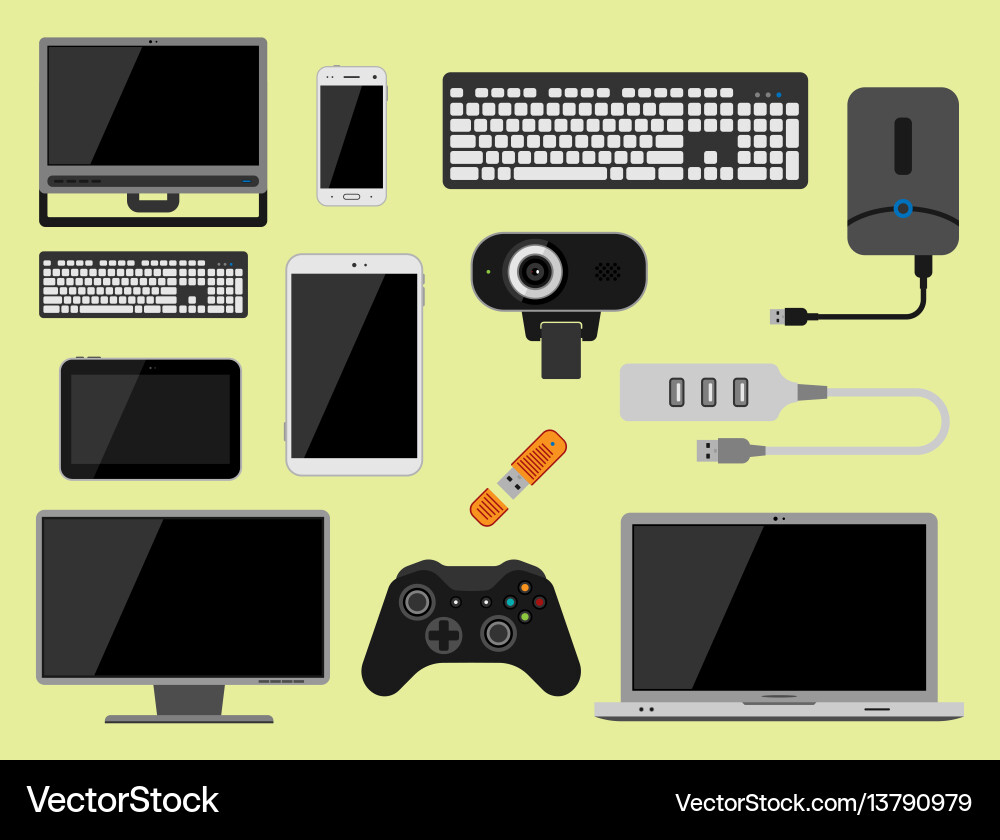 Elektronische Gadgets Icons Technologie Elektronik Elektronische Gadgets Icons Technologie Elektronik Vektorbild