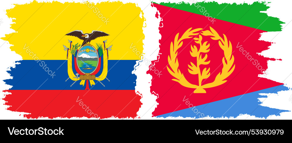 Eritrea and ecuador grunge flags connection Eritrea and ecuador grunge flags connection vector image