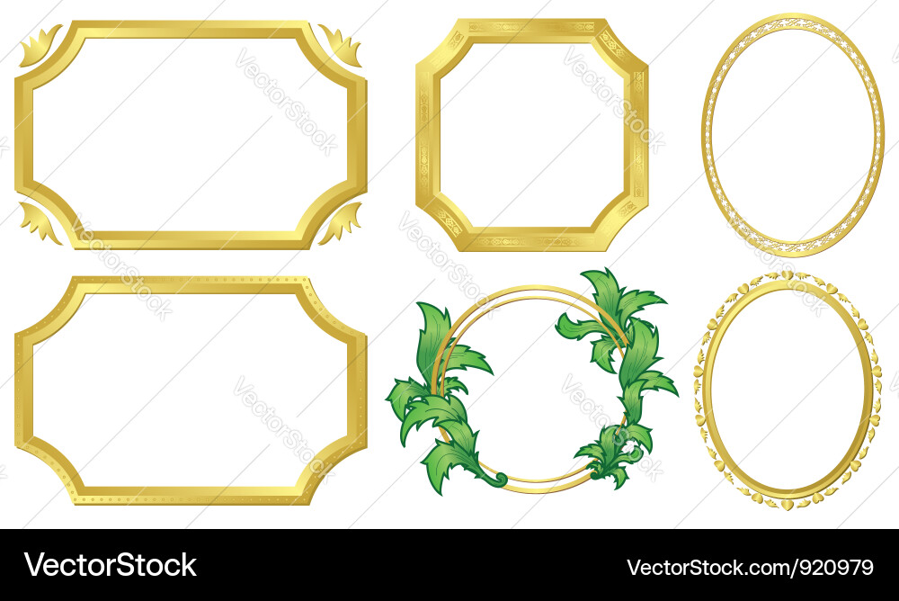 Golden frames Royalty Free Vector Image - VectorStock