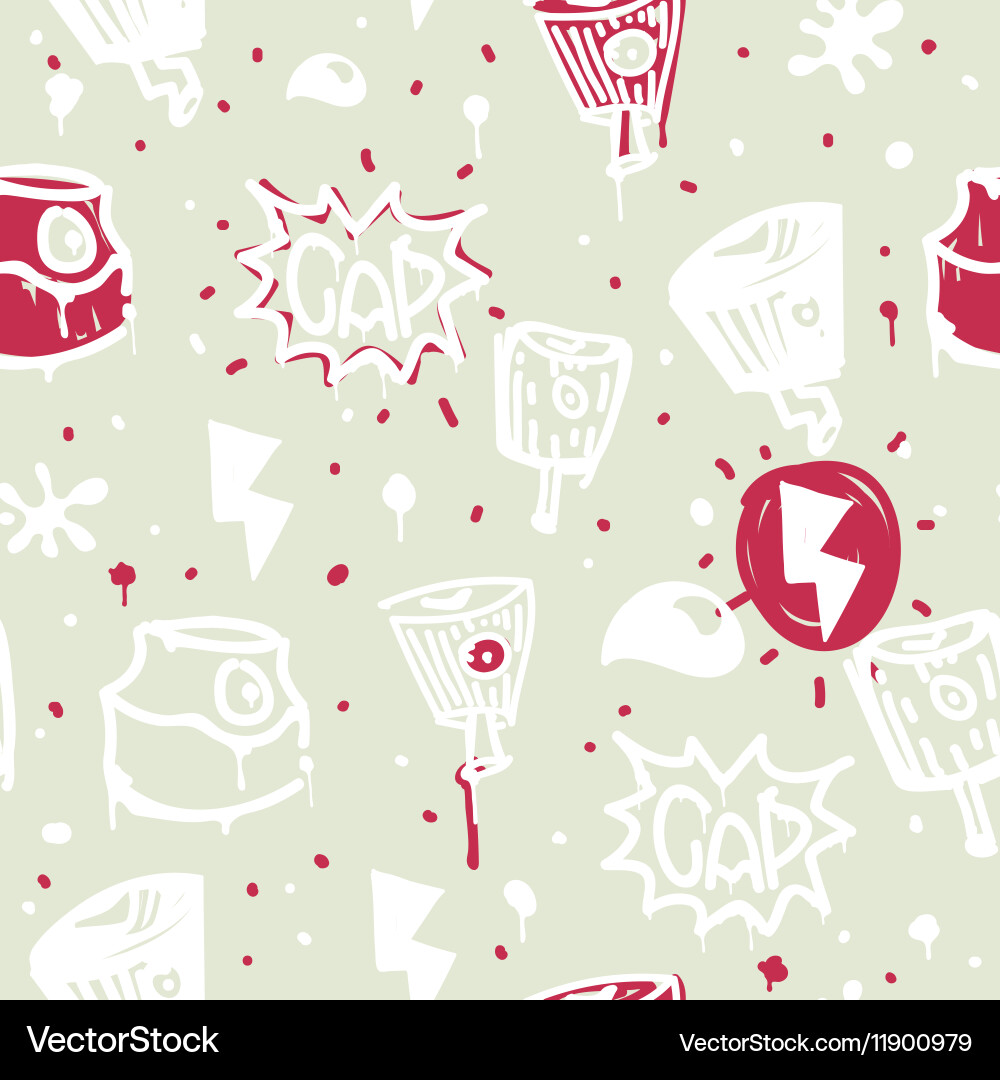 Graffiti seamless pattern color Vector Image
