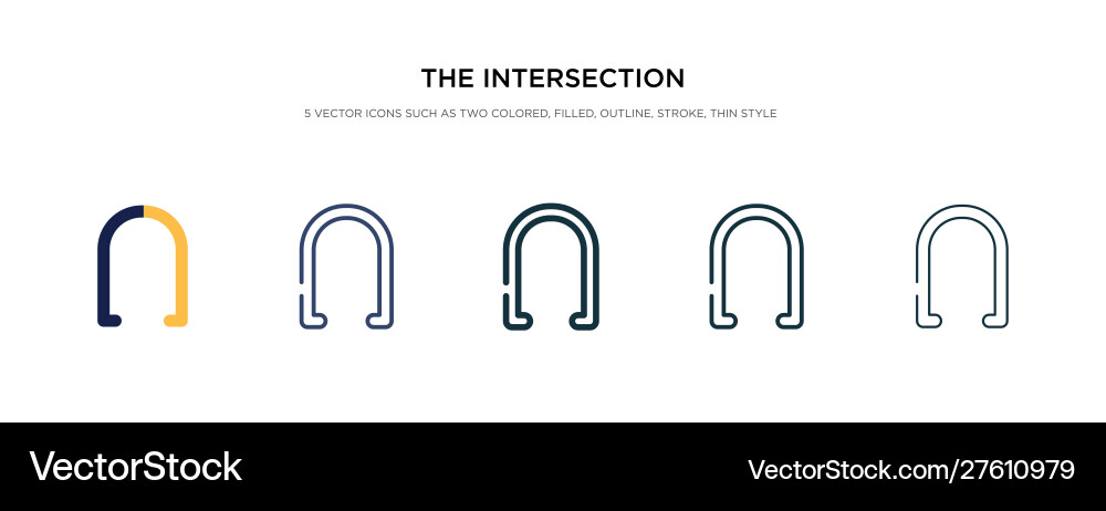 Intersection icon in different style two Intersection icon in different style two vector image