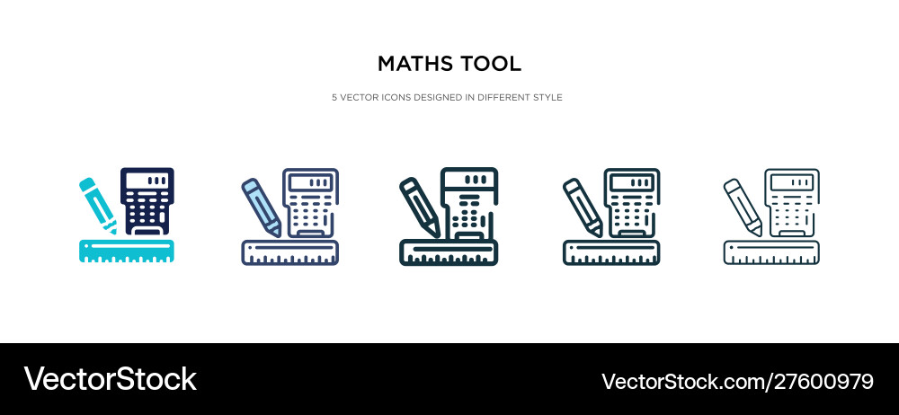 Maths tool icon in different style two colored Maths tool icon in different style two colored Vector Image