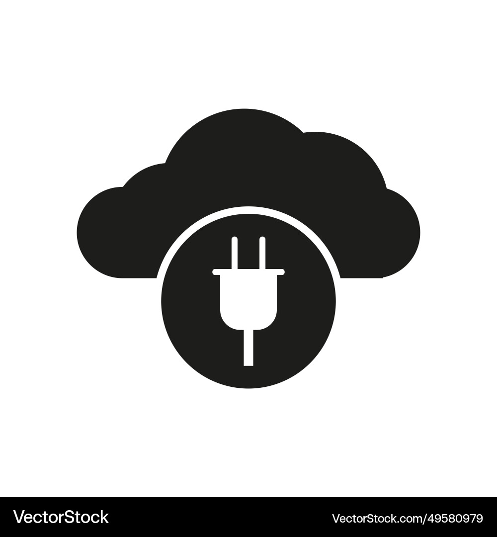 Network cloud plug icon ethernet connector Network cloud plug icon ethernet connector vector image