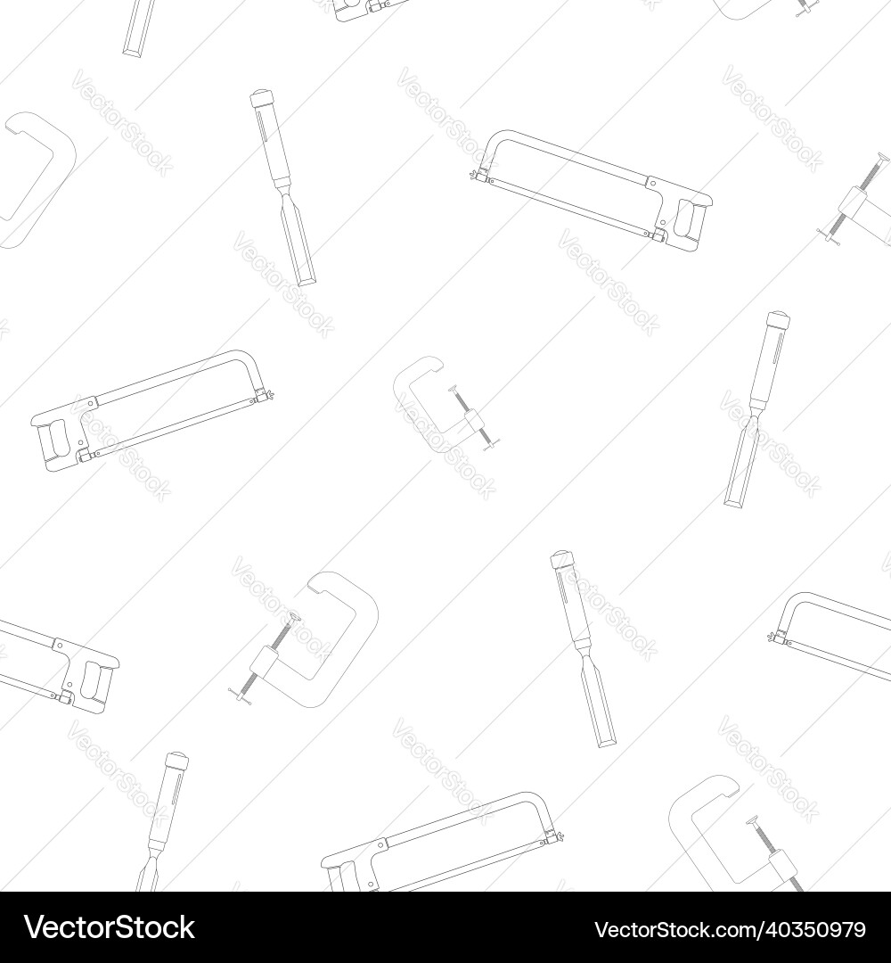 Pattern of chisel clamp metal hacksaw linear Pattern of chisel clamp metal hacksaw linear vector image