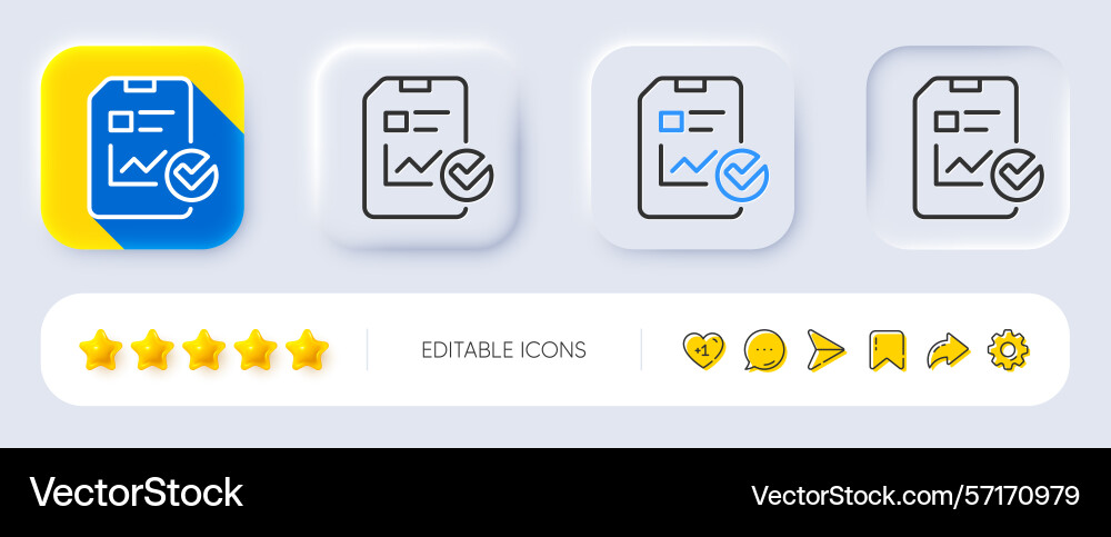 Report document line icon checklist neumorphic Report document line icon checklist neumorphic vector image