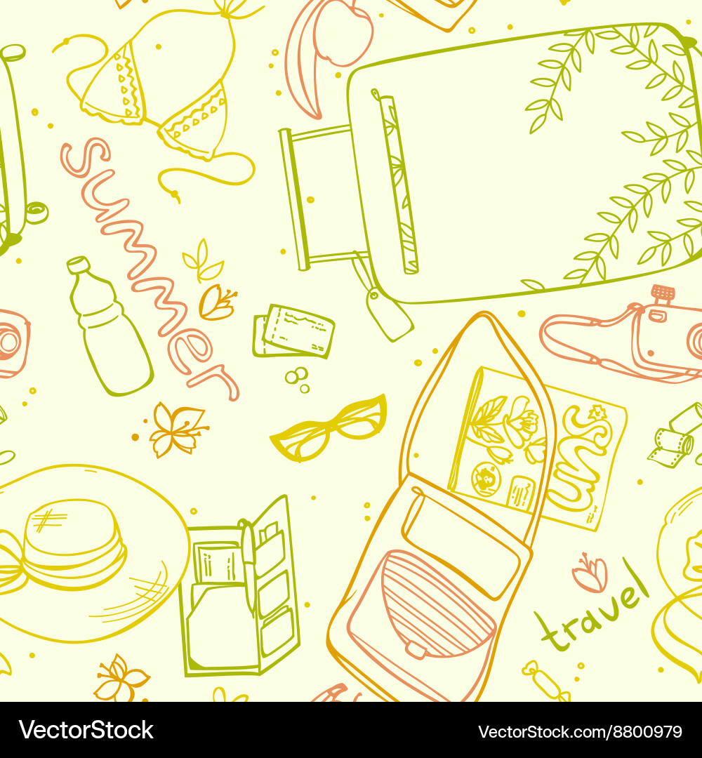 Seamless pattern with elements for a beach holiday vector image