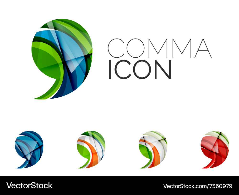 Set of abstract comma icon business logotype vector image