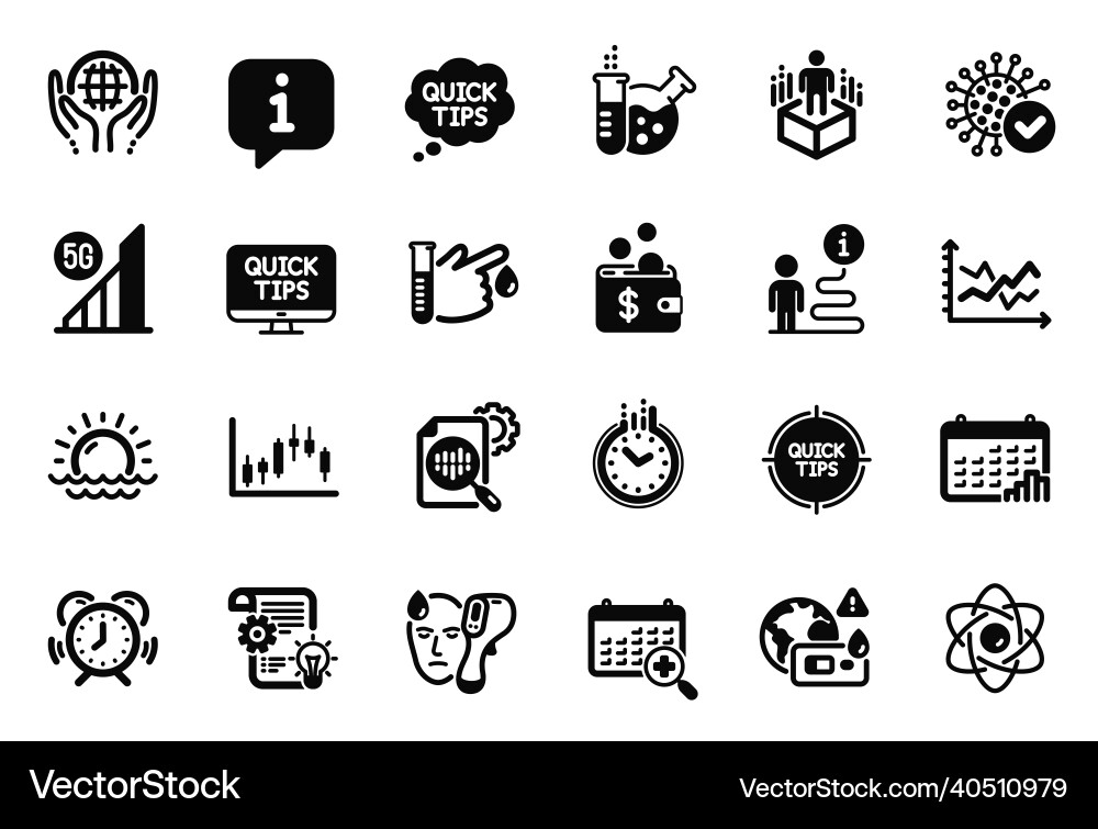 Set of science icons related to atom core Set of science icons related to atom core vector image