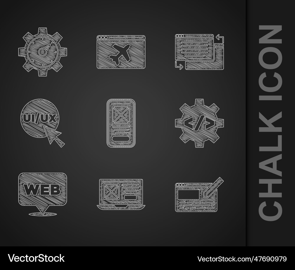 Set ui or ux design front end development web Set ui or ux design front end development web vector image