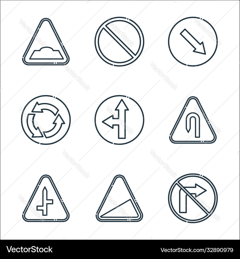 Signaling line icons linear set quality Signaling line icons linear set quality vector image