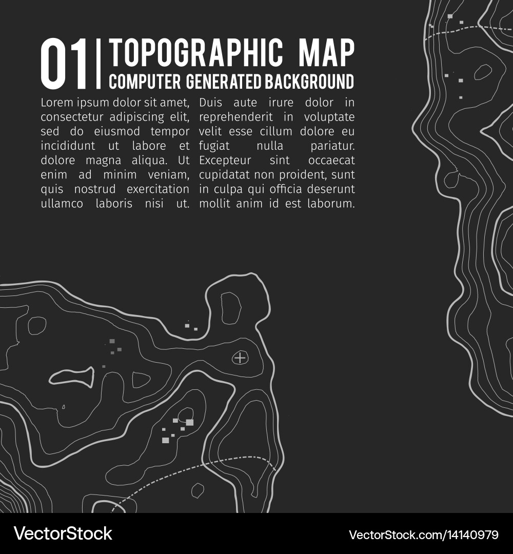 Topographic map background with space for copy Vector Image