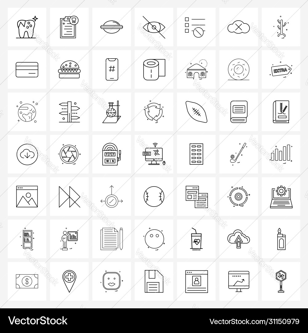Ui set 49 basic line icons list bulleted vector image