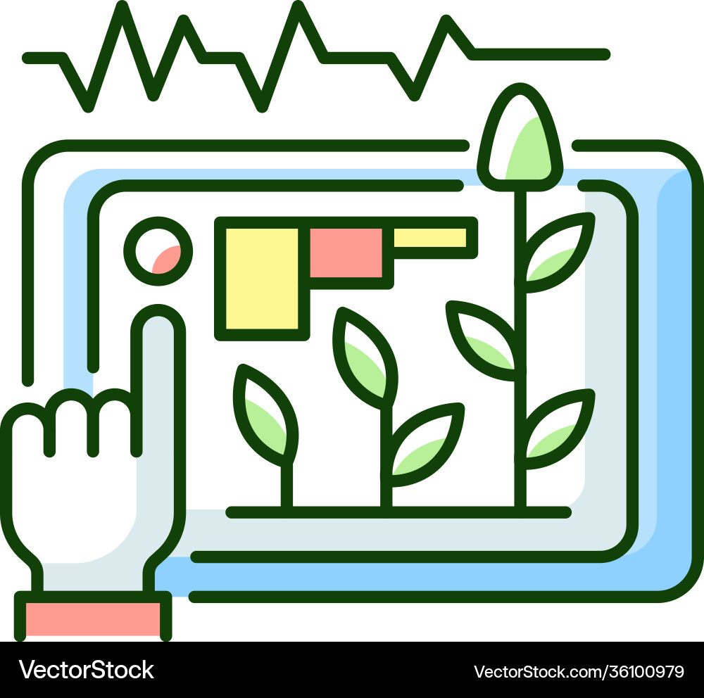 Yield prediction rgb color icon Yield prediction rgb color icon vector image
