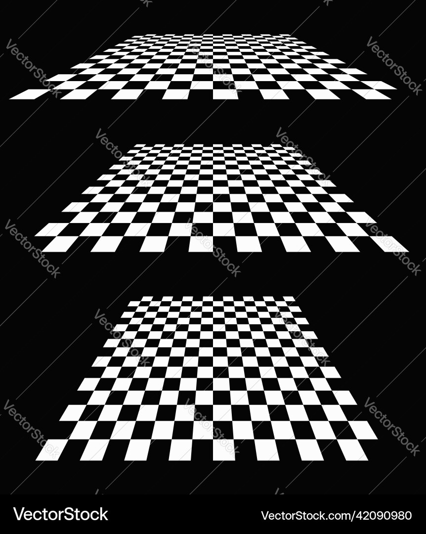 3d chessboard checkerboard pattern in perspective 3d chessboard checkerboard pattern in perspective vector image