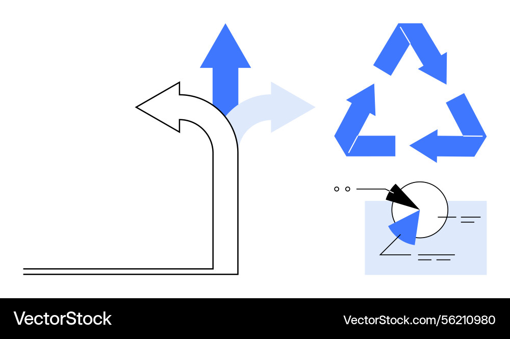 Arrows representing direction progress Arrows representing direction progress vector image