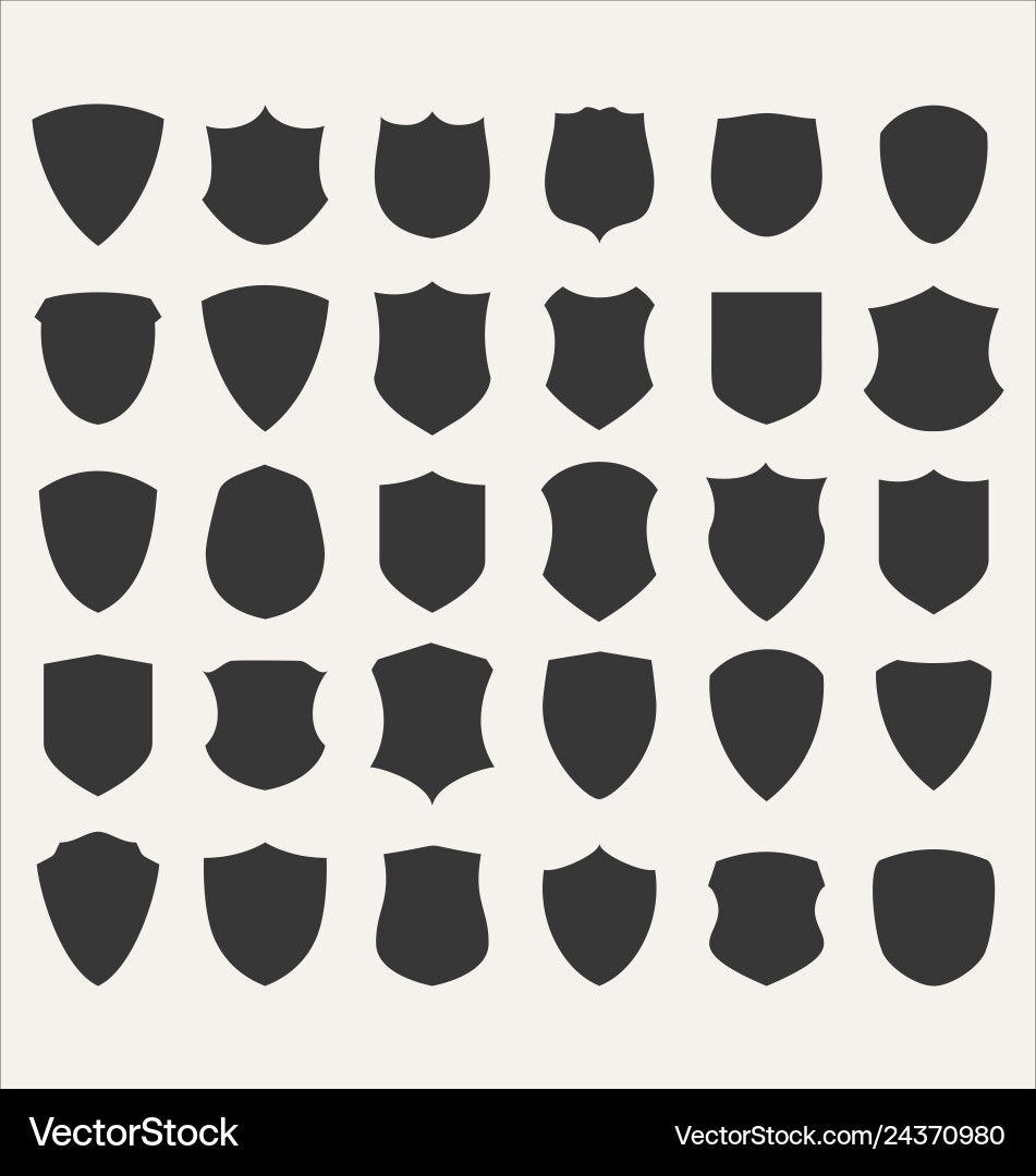 Black and white shield Royalty Free Vector Image