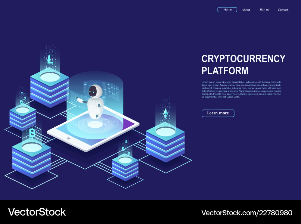 Blockchain & Cryptocurrency Technology vector image