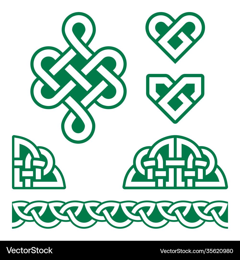 Celtic Knotwork Pattern Set Vector Image