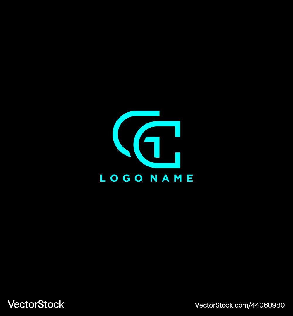 Cg or gc abstract initial letter linked circle Cg or gc abstract initial letter linked circle Vector Image