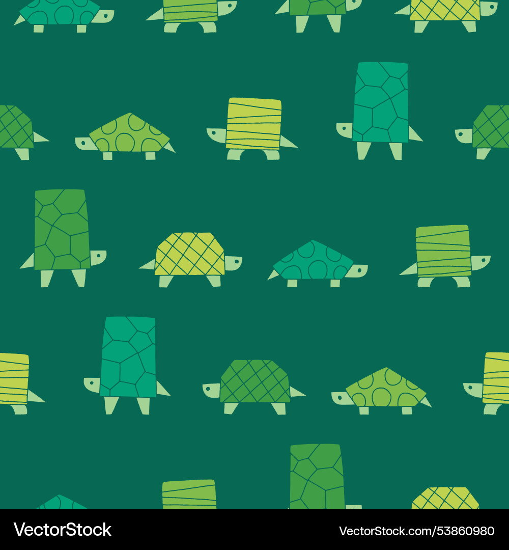 Collection of turtle stick seamless pattern design Collection of turtle stick seamless pattern design vector image