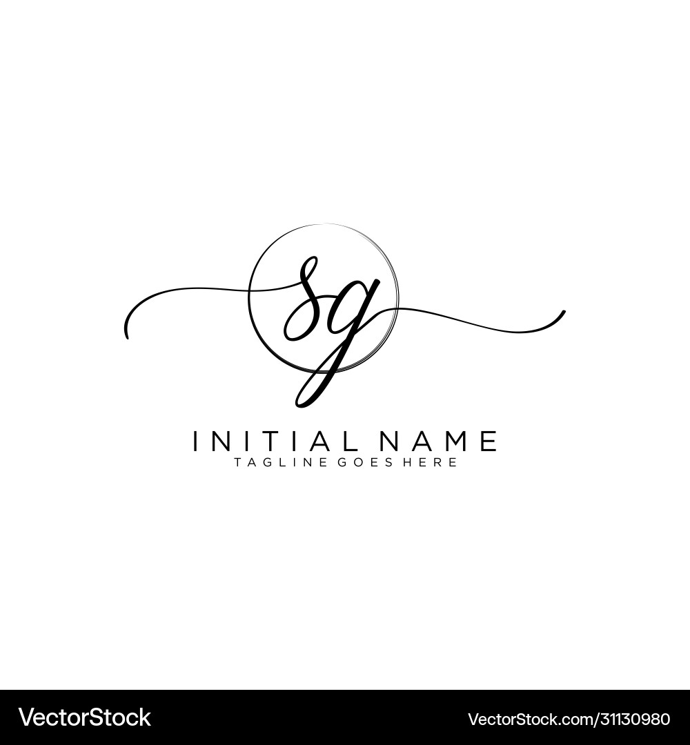 Elegant Script Initial Logo - SG Vector Image