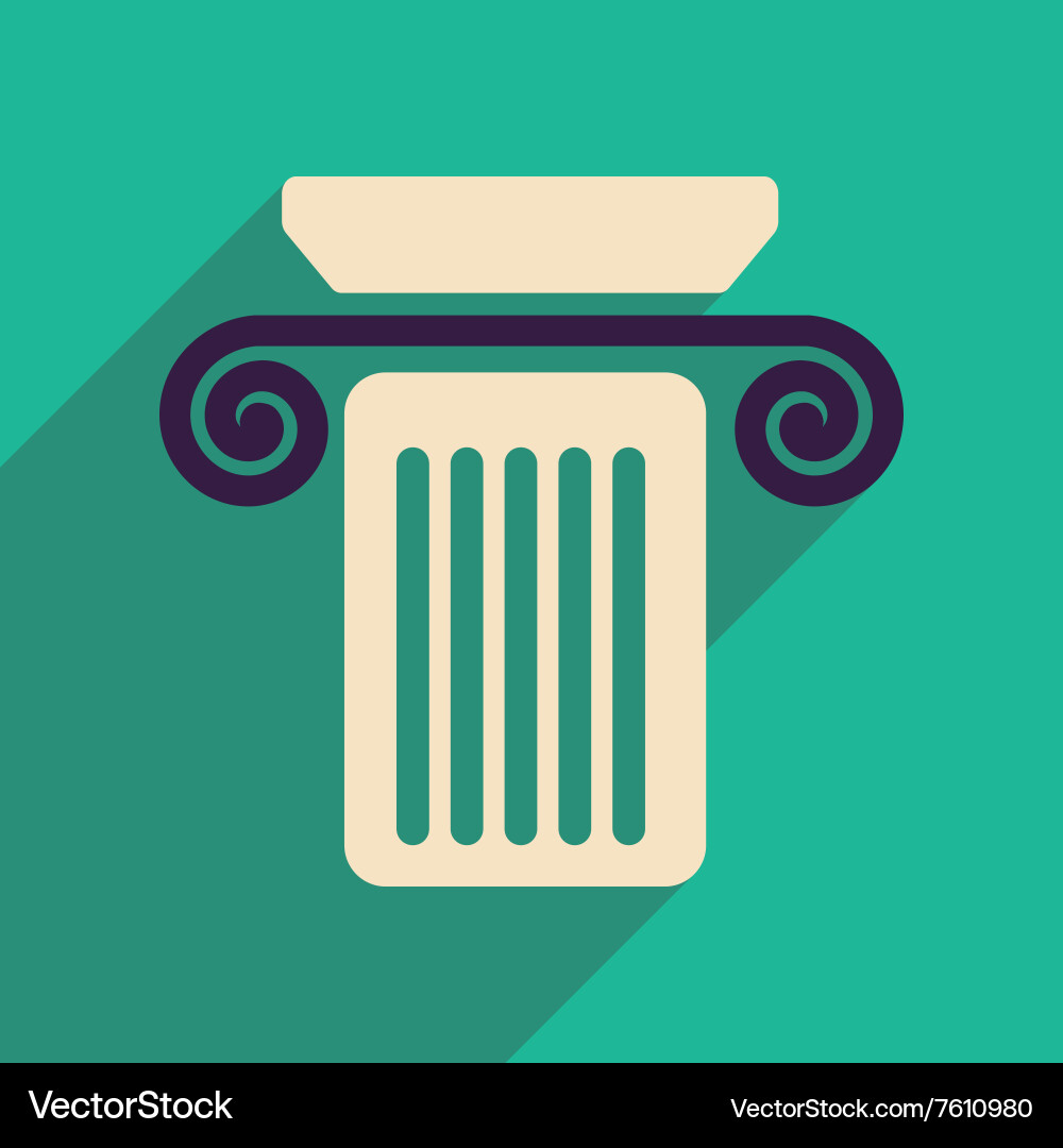Flat web icon with long shadow column vector image