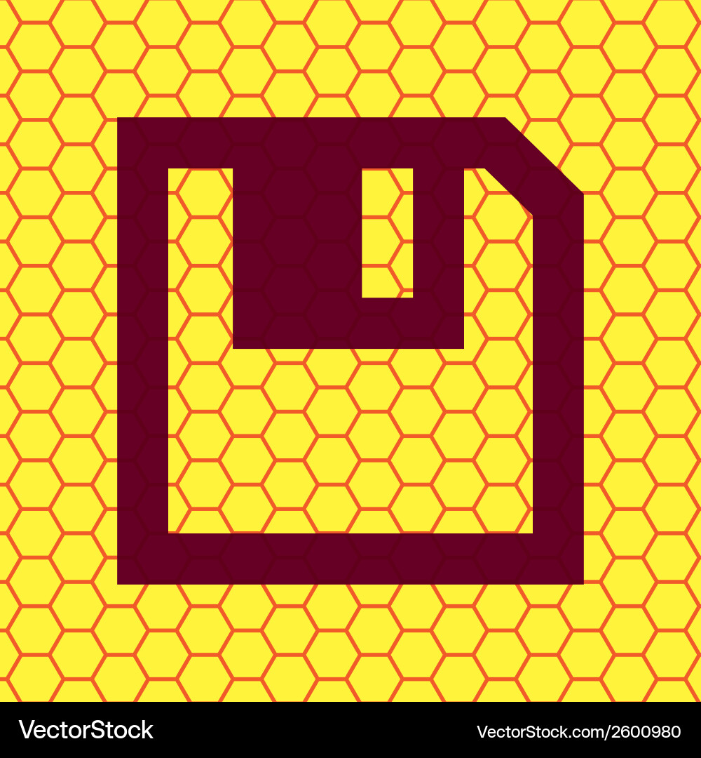 Floppy disk flat modern web button and space Vector Image