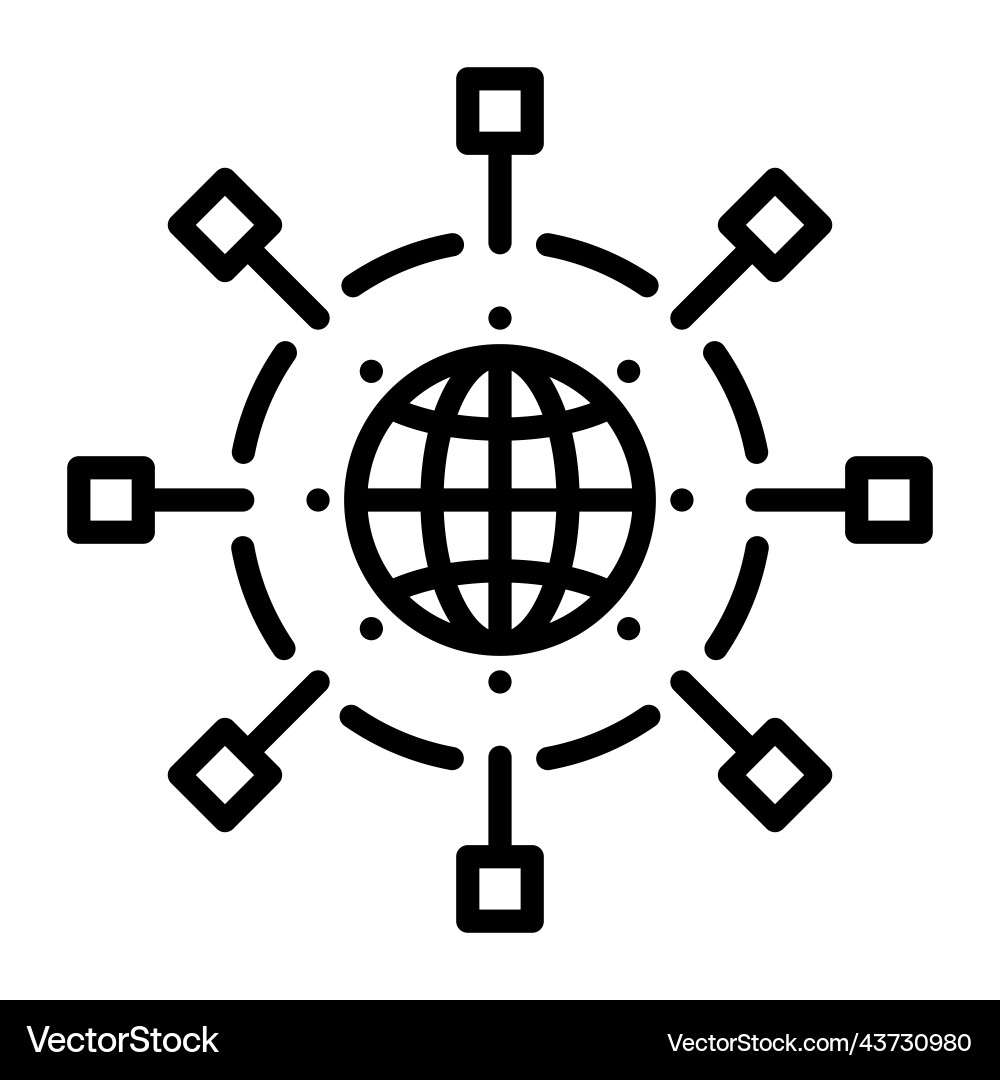 Global networking icon technology Global networking icon technology vector image