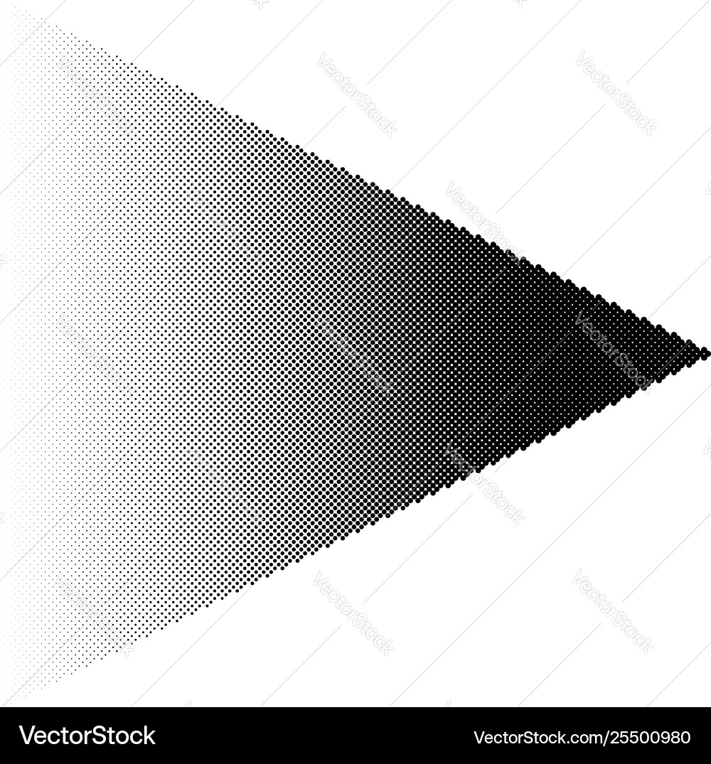 Halftone arrow with fading gradient half-tone Halftone arrow with fading gradient half-tone vector image