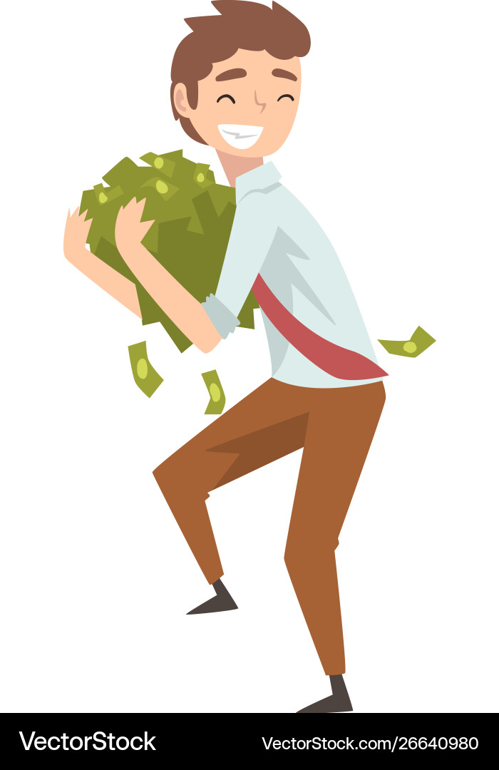 Happy Wealthy Businessman mit Geld vektorbild