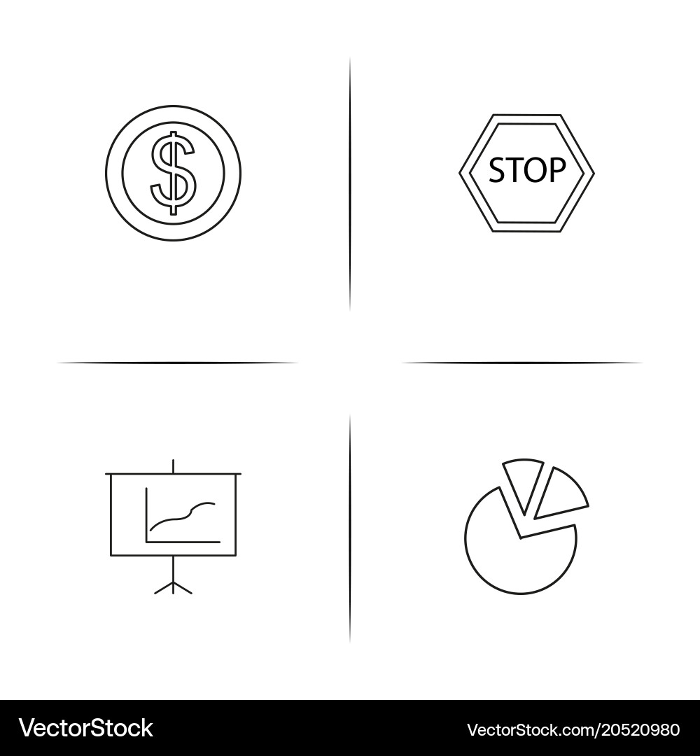 Internet of things simple linear icons set vector image